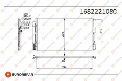 EUROREPAR 1682221080 Radyator 976062W501