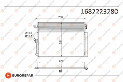 EUROREPAR 1682223280 Radyator K55038003AG