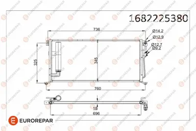 EUROREPAR 1682225380 Radyator MN134204