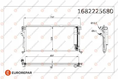 EUROREPAR 1682225680 Radyator MN151100