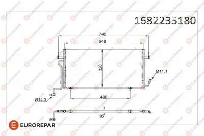 EUROREPAR 1682235180 Radyator 9636476580