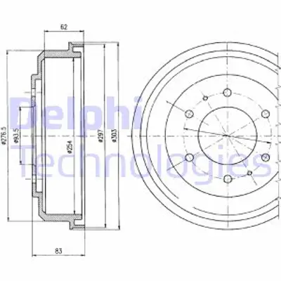 DELPHI BF355 Fren Kampanası Arka Mıtsubıshı L200 L300 Montero Pajero Shogun 01/81>04/06 MB950951