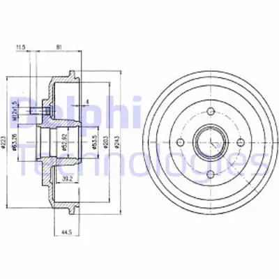 DELPHI BF402 Arka Fren Kampanası Focus 1,4 / 1,6 / 1,8 98 04 98AB1126BE