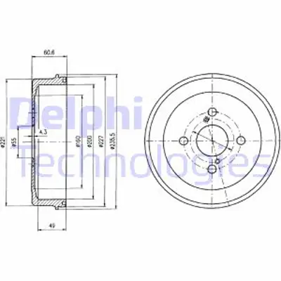 DELPHI BF412 Fren Kampanası Arka Toyota Corolla 09/98 12/01 4243120250