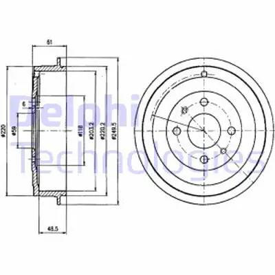 DELPHI BF413 Fren Kampanası Arka Alfa Romeo 145 146 / Fıat Marea 96> 51904079