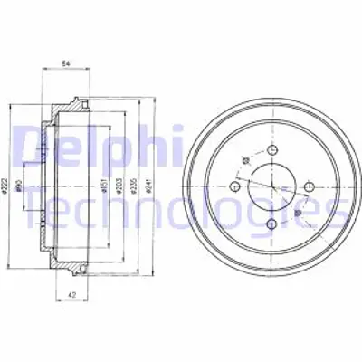 DELPHI BF485 Fren Kampanası Arka Mıtsubıshı Carısma Spacestar 10/98>10/06 MR205575