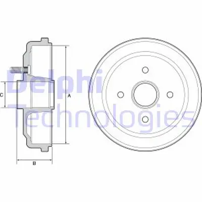 DELPHI BF535 Fren Kampanası Arka Chevrolet Aveo 1.2 1.4 05.05- Kalos 1.2 1.4 03.05- Spark 1.0 1.2 03.10- 05 96386900 96473234