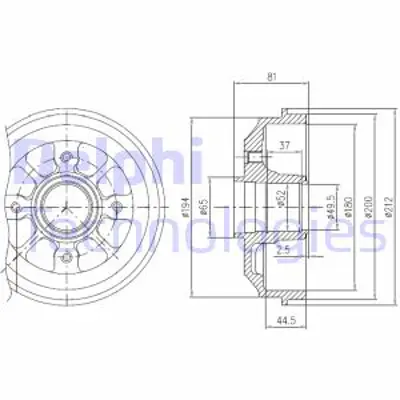 DELPHI BFR282 Fren Kampanası Ve Rulman Arka Cıtroen Xsara Zx / Peugeot 306 306 Van 309 90> 9478267980