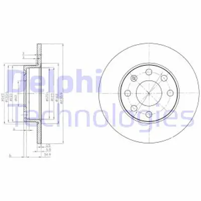 DELPHI BG2149 Fren Dıskı (Cıftlı Paket) Delıksız Ã–n Astra Corsa Kadett09/1979 > 1993 95526650