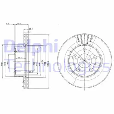 DELPHI BG2207 Fren Dıskı (Cıftlı Paket) Delıklı Ã–n Volvo 240 26009/1974 > 1994 2707396