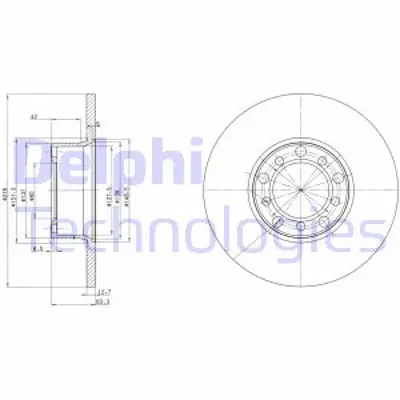 DELPHI BG2259 Fren Dıskı (Cıftlı Paket) Delıksız Ã–n 200 230 240 250 280 3001976 > 1985 A1234210012