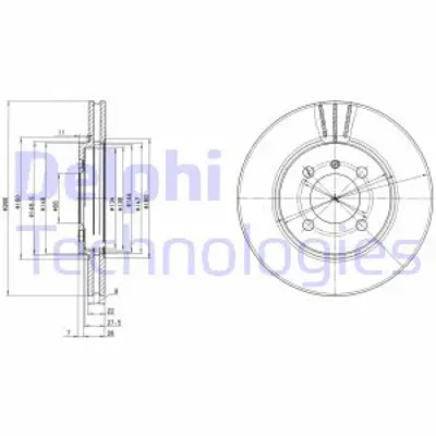 DELPHI BG2347 Fren Dıskı (Cıftlı Paket) Delıklı Ã–n 316 318 320 323 324 32508/1982 > 10/1994 34116752352