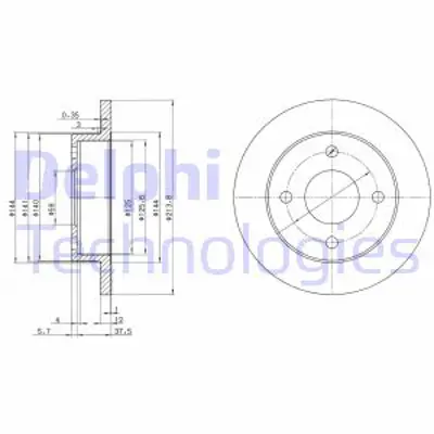 DELPHI BG2357 Fren Dıskı (Cıftlı Paket) Delıksız Ã–n Mıcra12/1982 > 11/1988 4020601B01