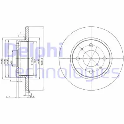 DELPHI BG2379 Fren Dıskı (Cıftlı Paket) Delıksız Ã–n Sunny07/1986 > 1991 4020661A11