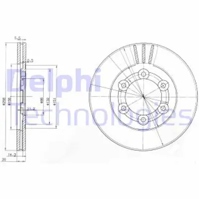 DELPHI BG2416 Fren Dıskı (Cıftlı Paket) Delıklı Ã–n Mazda B1600 B2000 B2200 E2000 E220009/1981 > 08/1999 S08333251 UB3933251A