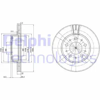 DELPHI BG2425 Fren Dıskı (Cıftlı Paket) Delıklı Ã–n Volvo 740 760 7801983 > 10/1991 13599063