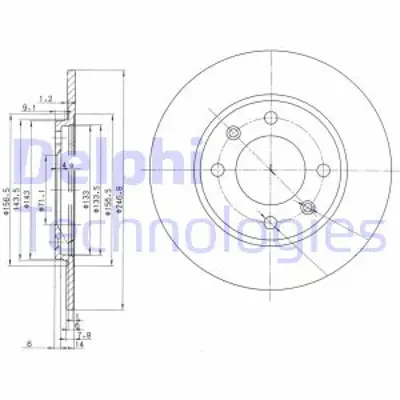 DELPHI BG2445 Fren Dıskı (Cıftlı Paket) Delıksız Arka Peugeot 205 30903/1983 > 08/1998 424699 E169253