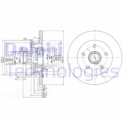 DELPHI BG2468 Fren Dıskı (Cıftlı Paket) Delıksız Ã–n Vw Transporter1986 > 1990 251407617N