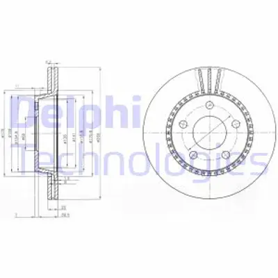 DELPHI BG2519 Fren Dıskı (Cıftlı Paket) Delıklı Arka 100 A609/1989 > 1997 447615601B