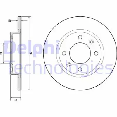 DELPHI BG2572 Fren Dıskı (Cıftlı Paket) Delıksız Arka Peugeot 40509/1987 > 1996 E169138