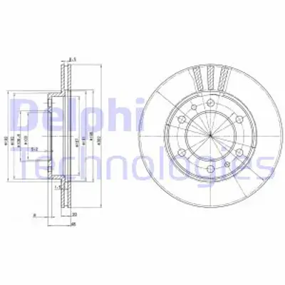 DELPHI BG2591 Fren Dıskı (Cıftlı Paket) Delıklı Ã–n Landcruıser1980 > 12/1996 4351269040