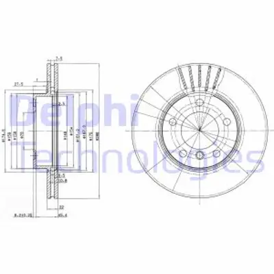 DELPHI BG2623C Fren Dıskı (Cıftlı Paket) Boyalı Delıksız On  316 318 320 323 325 328 Z3 Z4 04/1991 > 34116864060