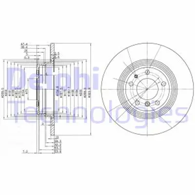 DELPHI BG2671 Fren Dıskı (Cıftlı Paket) Delıksız Arka 725 728 730 735 74008/1994 > 11/2001 34216757749