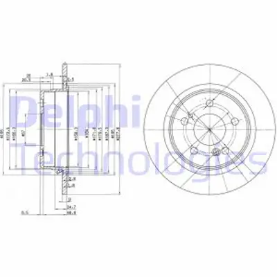 DELPHI BG2676 Fren Dıskı (Cıftlı Paket) Delıksız Arka 190 300 500 Sl280 Sl320 Sl5001989 > 07/2002 A1294230012