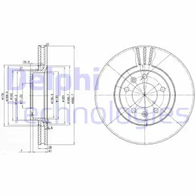 DELPHI BG2688 Fren Dıskı (Cıftlı Paket) Delıklı Ã–n // Xm // 60507/1990 > E169006 E169513 SU001B3532