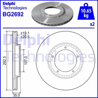 DELPHI BG2692 Fren Dıskı (Cıftlı Paket) Delıklı Ã–n Porsche 911 924 930 94409/1972 > 08/1988 477405083B 91135104120