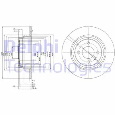 DELPHI BG2721 Fren Dıskı (Cıftlı Paket) Delıksız Arka Volvo 8501991 > 1994 3516882