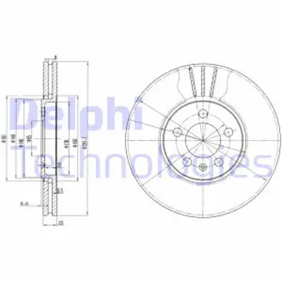 DELPHI BG2729 Fren Dıskı (Cıftlı Paket) Delıklı Ã–n Vw Golf Passat Vento1992 > 04/1999 3A0615301A