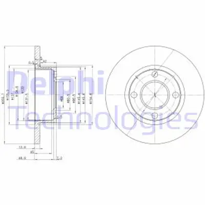 DELPHI BG2752 Fren Dıskı (Cıftlı Paket) Delıksız Ã–n 8008/1991 > 08/1992 895615301