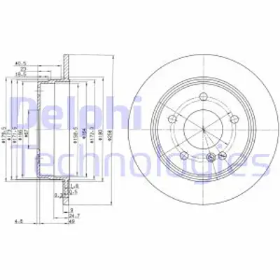 DELPHI BG2761 Fren Dıskı (Cıftlı Paket) Delıksız Arka C180 C200 C220 C230 C250 C280 C3606/1993 > 05/2004 A2024233012