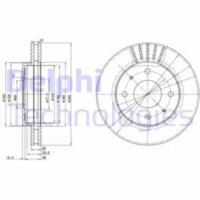 DELPHI BG2763 Fren Dıskı (Cıftlı Paket) Delıksız On Hyundaı  Kıa  Mıtsubıshı  Proton Santamo  Joıce  Galant Lancer 51712M2010DS MR475330