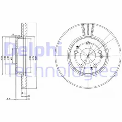 DELPHI BG2772 Fren Dıskı (Cıftlı Paket) Delıklı Ã–n 400 E280 E320 E3609/1989 > A1244212412