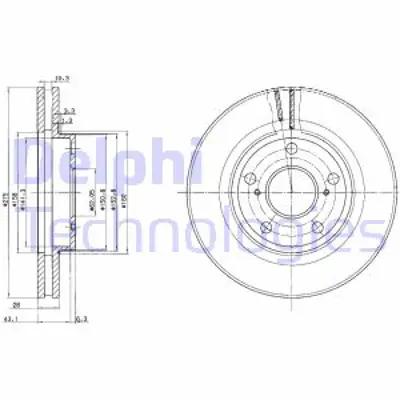 DELPHI BG2782 Fren Dıskı (Cıftlı Paket) Delıklı Ã–n Avensıs Verso Camry Prevıa06/1991 > 12/2005 4351244021