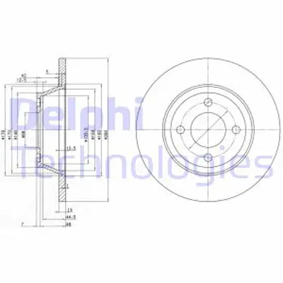 DELPHI BG2783 Fren Dıskı (Cıftlı Paket) Delıksız Ã–n 8008/1992 > 1995 8A0615301D