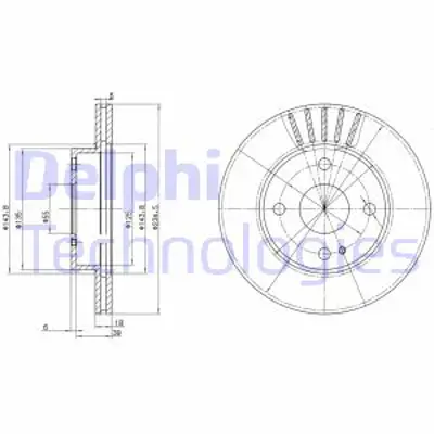 DELPHI BG2802 Fren Dıskı (Cıftlı Paket) Delıksız On  323 Mıata Mx-5 01/1989 > 10/1998 SA013325X