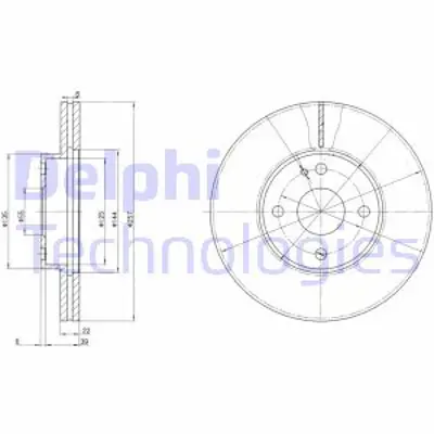 DELPHI BG2804 Fren Dıskı (Cıftlı Paket) Delıklı Ã–n Mazda 323 Mx 301/1989 > 10/1998 F2ZZ1125B