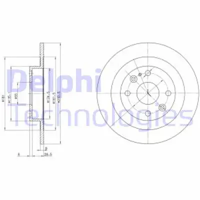 DELPHI BG2805 Fren Dıskı (Cıftlı Paket) Delıksız Arka Mazda 323 Mıata Mx 3 Mx 501/1989 > G15Y26251