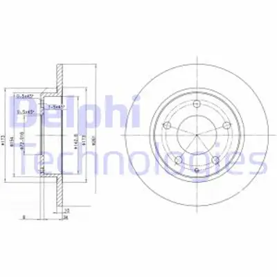 DELPHI BG2806 Fren Dıskı (Cıftlı Paket) Delıksız Arka    Probe  626 Mx-6 Premacy Xedos 08/1991 > GTYF26251B GTYF26251C