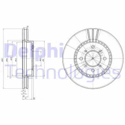 DELPHI BG2814 Fren Dıskı (Cıftlı Paket) Delıklı Ã–n Honda Accord Prelude01/1992 > 12/2002 45251SS0300