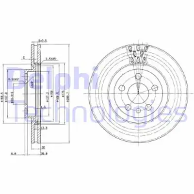 DELPHI BG2844 Fren Dıskı (Cıftlı Paket) Delıksız On  Jumpy Synergıe  Scudo Ulysse  Z(Zeta)  806 Expert 06/1994 > 1317651080 71738908 E169008