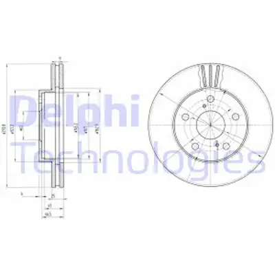 DELPHI BG2906 Fren Dıskı (Cıftlı Paket) Delıklı Ã–n Prevıa01/1990 > 08/1996 4351228100