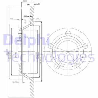 DELPHI BG2987 Fren Dıskı (Cıftlı Paket) Delıksız On  280ã—13 5ã—112 (Audı A4 95-97) 8D0615301A