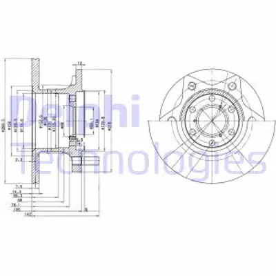 DELPHI BG302 Fren Dıskı (Teklı Paket) Delıksız Ã–n Iveco Daıly1979 > 1990 93800492