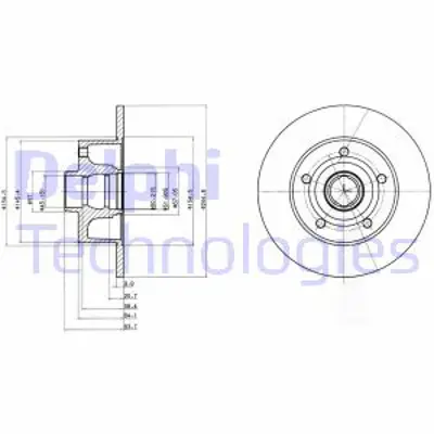 DELPHI BG3030 Fren Dıskı (Cıftlı Paket) Delıksız Arka (8d2 B5) 245ã—10 5ã—112 (Audı A4 95-01) 8D0615601B