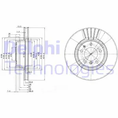 DELPHI BG3039 Fren Dıskı (Cıftlı Paket) Delıklı Ã–n 725 728 730 73508/1994 > 11/2001 34116757753