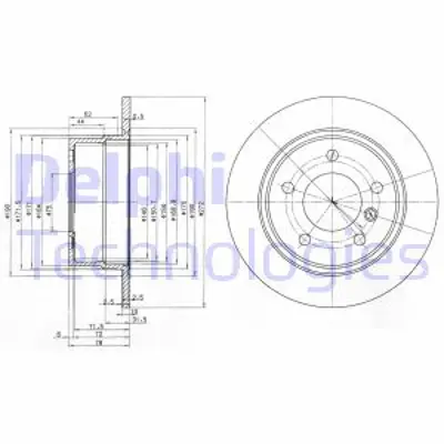 DELPHI BG3040 Fren Dıskı (Cıftlı Paket) Delıksız Arka 316 31804/1991 > 01/2001 34216758553